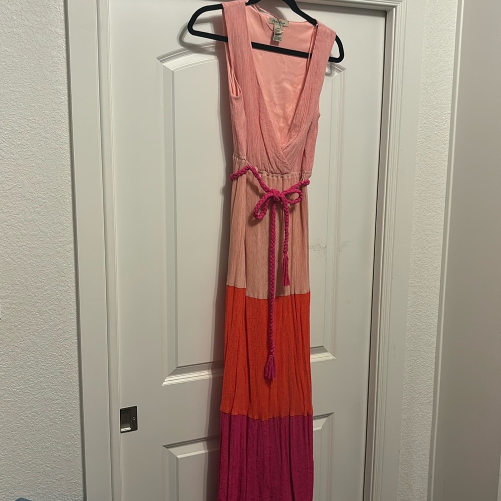 Color block summer maxi dress, S